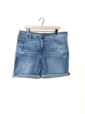 Seven7 Relaxed Bermuda Distressed Light Wash Jean Denim Shorts